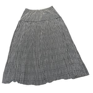 Coldwater Creek Midi Long Patterned Black White Skirt Size Medium 10-12